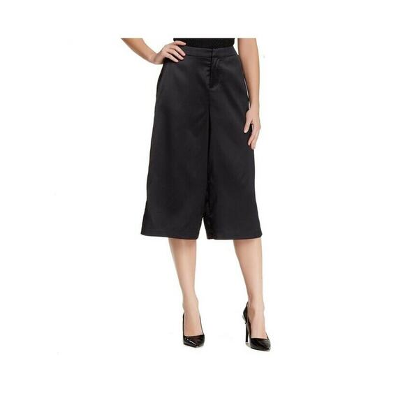 Valette Wide Leg Capris Cropped Pants Black Size 6 - Picture 1 of 2